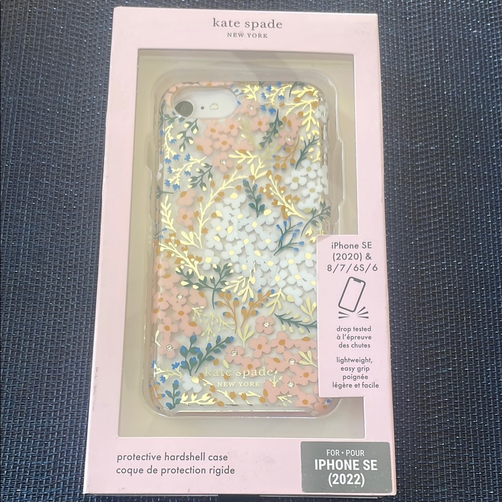 kate spade Floral iPhone SE Case - Gold and Pink